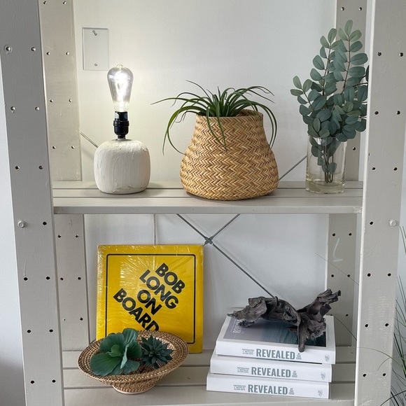 Vintage mid century mcm table ceramic white handpainted lamp working 9” decor - Picture 4 of 17